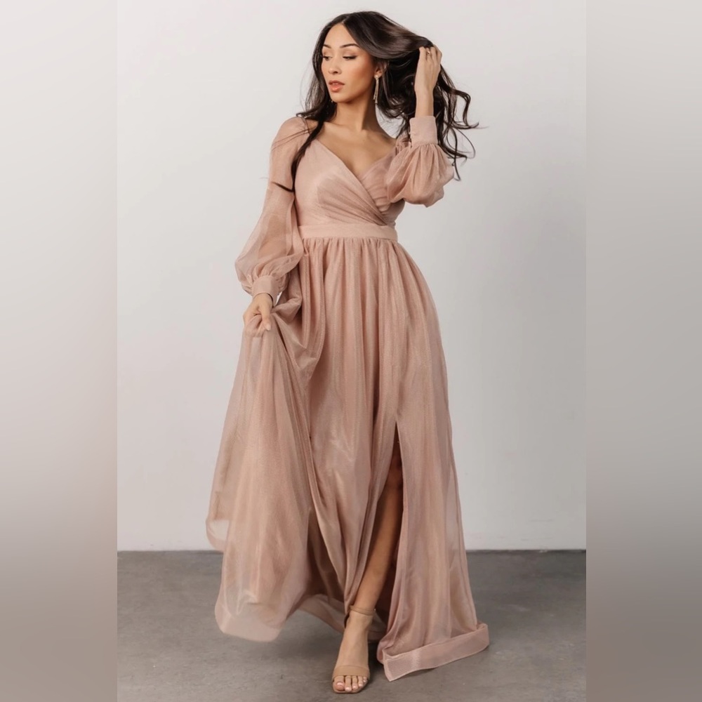 Baltic Born Octavia Shimmer Dress in Blush